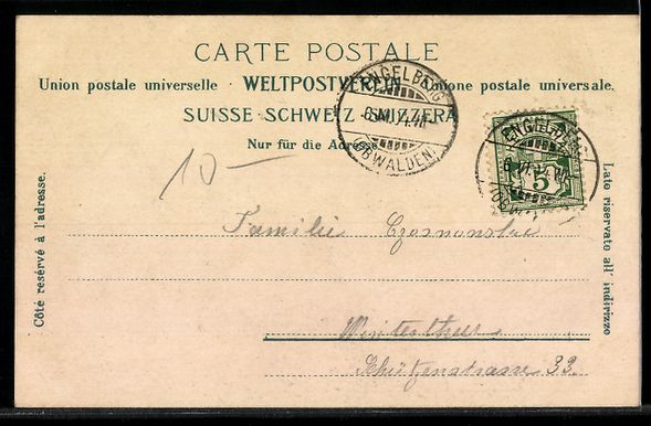Cartoline postali: AK Engelberg, Flühmatt mit Hahnen – Usato da Berlin venduto da bartko-reher 1