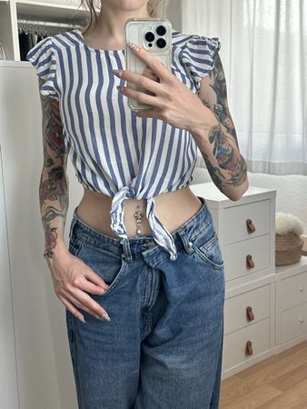Damen Top gestreift Bershka Grösse XS