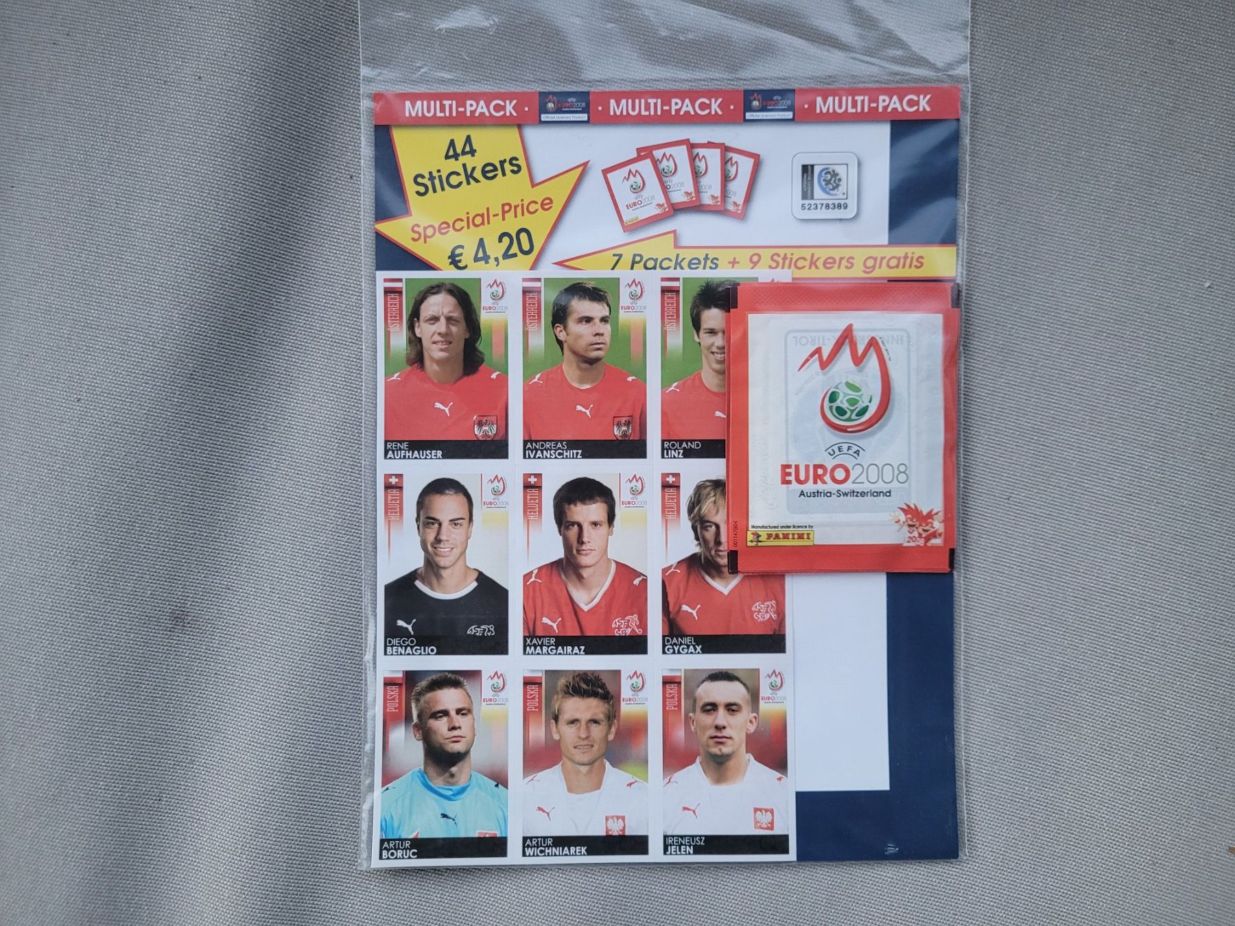 Panini Carte collezionabili: Panini Euro 2008 Stickers Multipack + 7 Packets + 9 Gratis – Nuovo e nell'imballaggio originale da Nürensdorf venduto da spartacus64