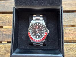 Herrenuhr Perigaum 1972 GMT Automatik Edelstahl gebraucht