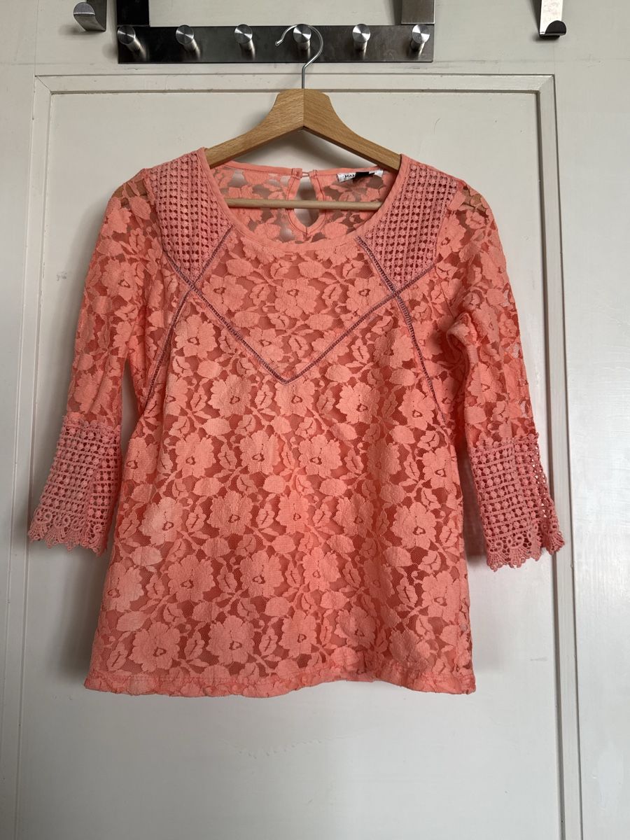 Mango Camicette: Blouse Mango lace orange floral pattern good state – Usato da Zürich venduto da olalinda_ch