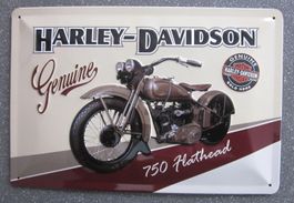 Retro Blechschild Harley Davidson 750 Flathead