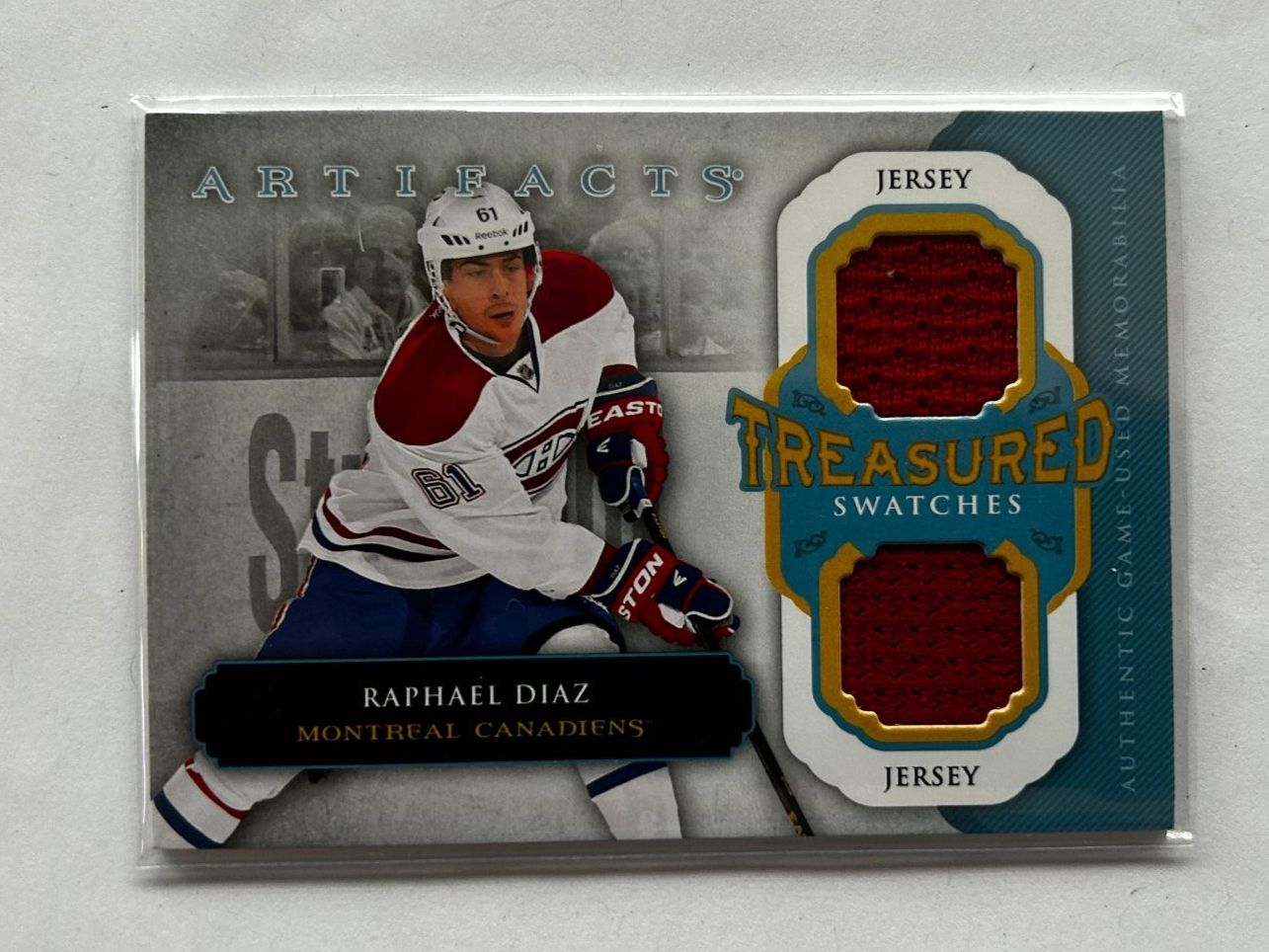 NHL Carte collezionabili: Upper Deck NHL Raphael Diaz Artifacts Trikotstück eingenäht – Usato da Oberwil-Lieli venduto da Mhd