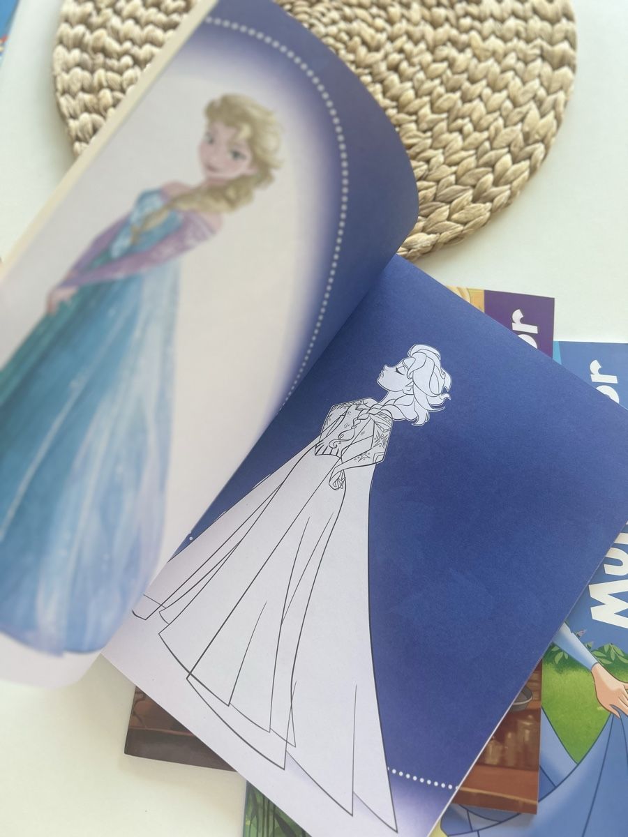 Lot de 2 livres de coloriage Disney Princesses et Reine des (Neuf avec