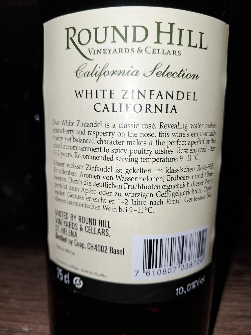 Vino: Round hill selection white zinfandel rosé 2011 – Nuovo e nell'imballaggio originale da Le locle venduto da juliensaran 3