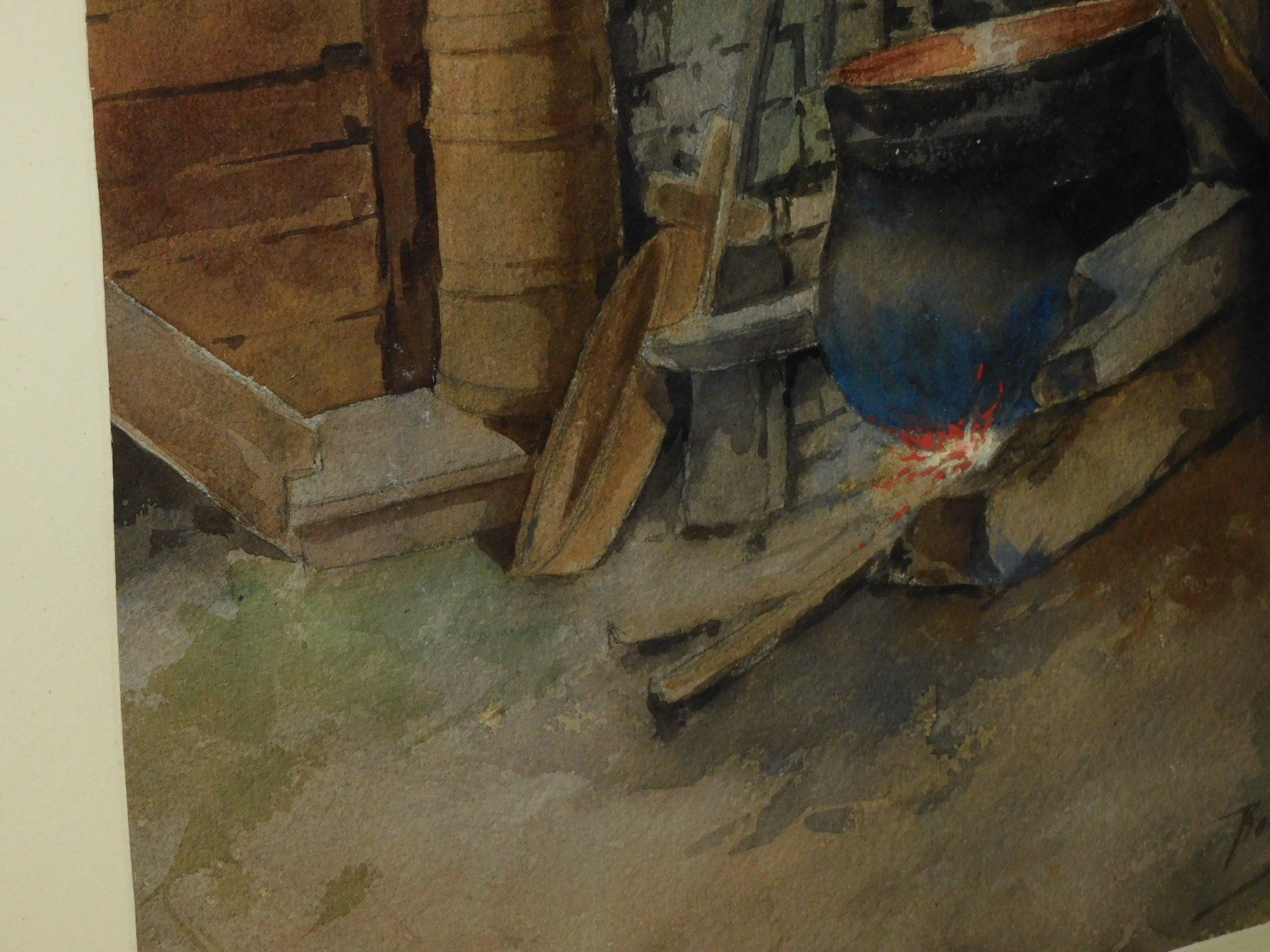 Dipinti: Tempera v Rob Elmiger - Chalet Innenleben Rustico Bild  sign – Usato da Sursee venduto da 76 7