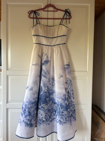 Linen Blend Midi Dress