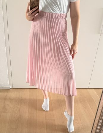 Sommerlicher Plissee Rock, zartrosa, Grösse 34 xs rosa 