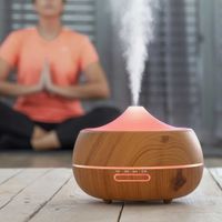 Aroma-Diffusor & Luftbefeuchter, multicolor-LED, Holz-Effekt