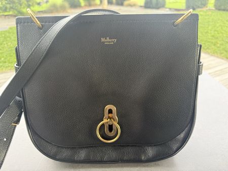 Mulberry Shoulder Bag Black Leather Gold Hardware Used