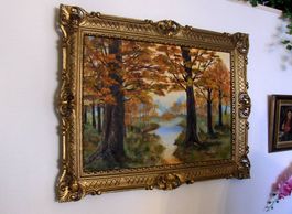 wundervoller Herbst Öl auf Leinwand 88 X 69 cm