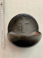 Acquasantiera da appendere in ceramica smaltata