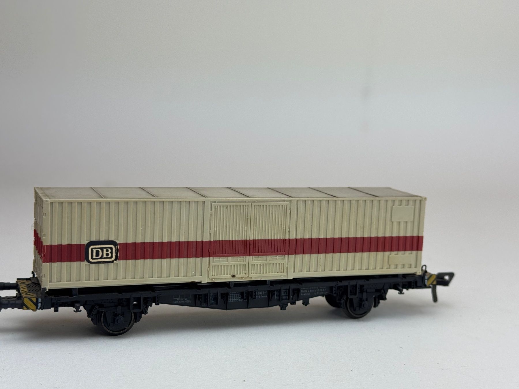 Fleischmann Modellini di ferrovie: HR- Fleischmann Containerwagen DB 40 Ft – Usato da Elm venduto da Wikmtz 1