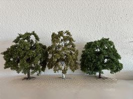 3 Bäume handgefertigt, Birke, Buche, Eiche, 14cm, N bis H0