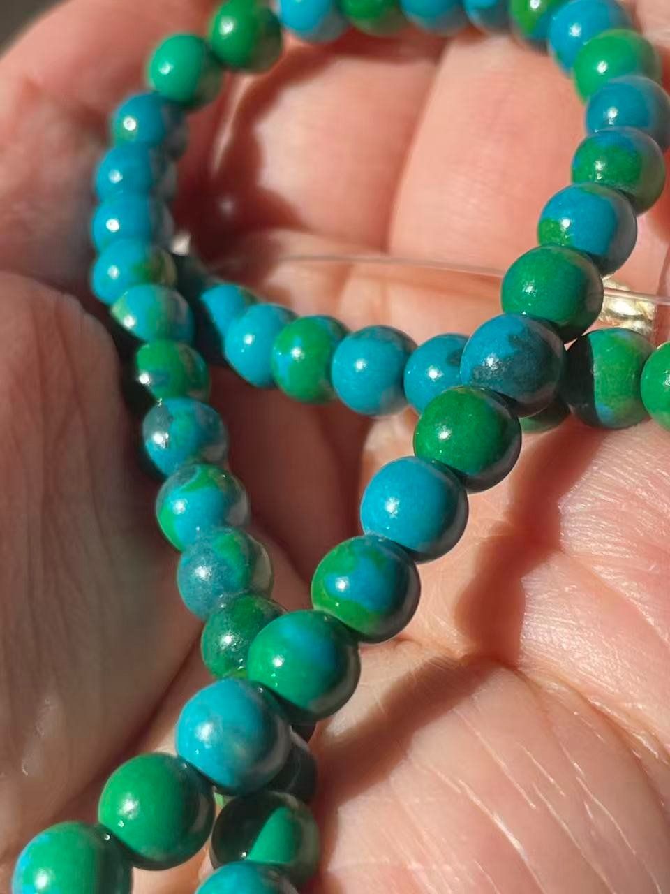 Catenine: Chrysocolla Perlen Strang 6mm Ca.38cm – Nuovo e nell'imballaggio originale da Schiers venduto da sisikristall 4