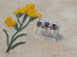 NEW - S925 Sapphire Ring (Adjustable)