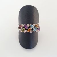 Silberring 925 mit bunten Steinen, Grösse 18.6mm 💍