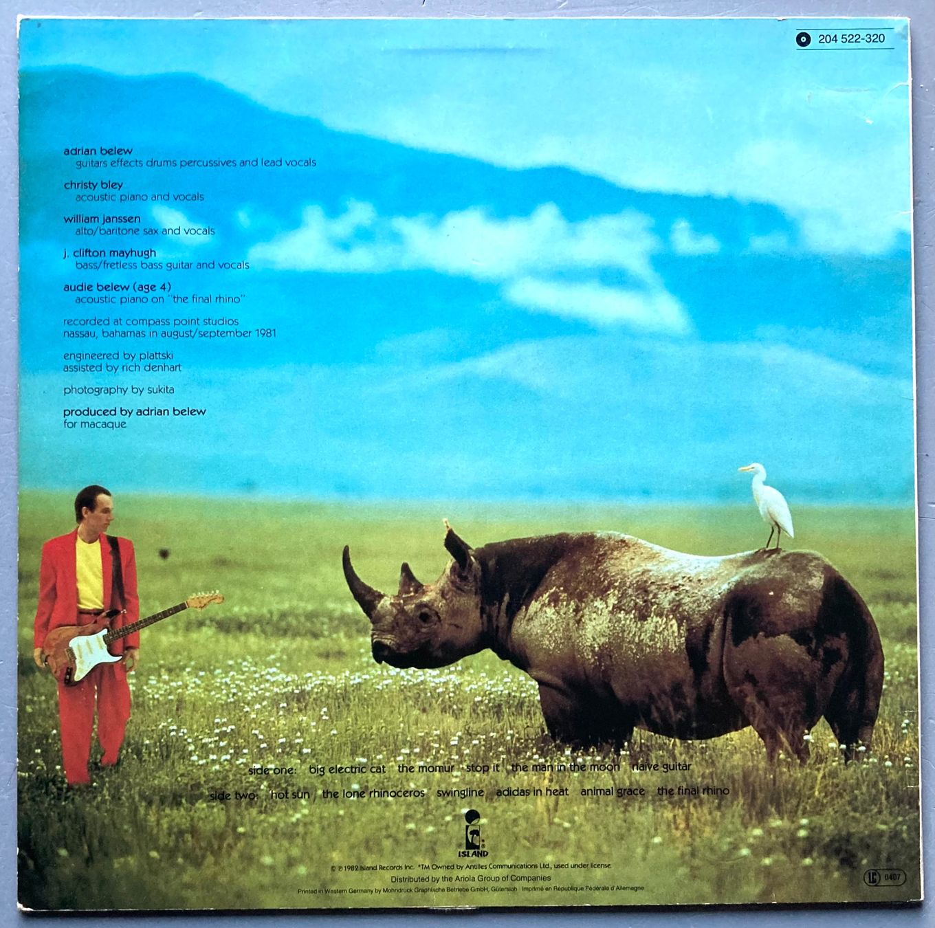 Vinyles: ADRIAN BELEW - LONE RHINO – D'occasion à Poliez-Pittet par Newtown-Records 1