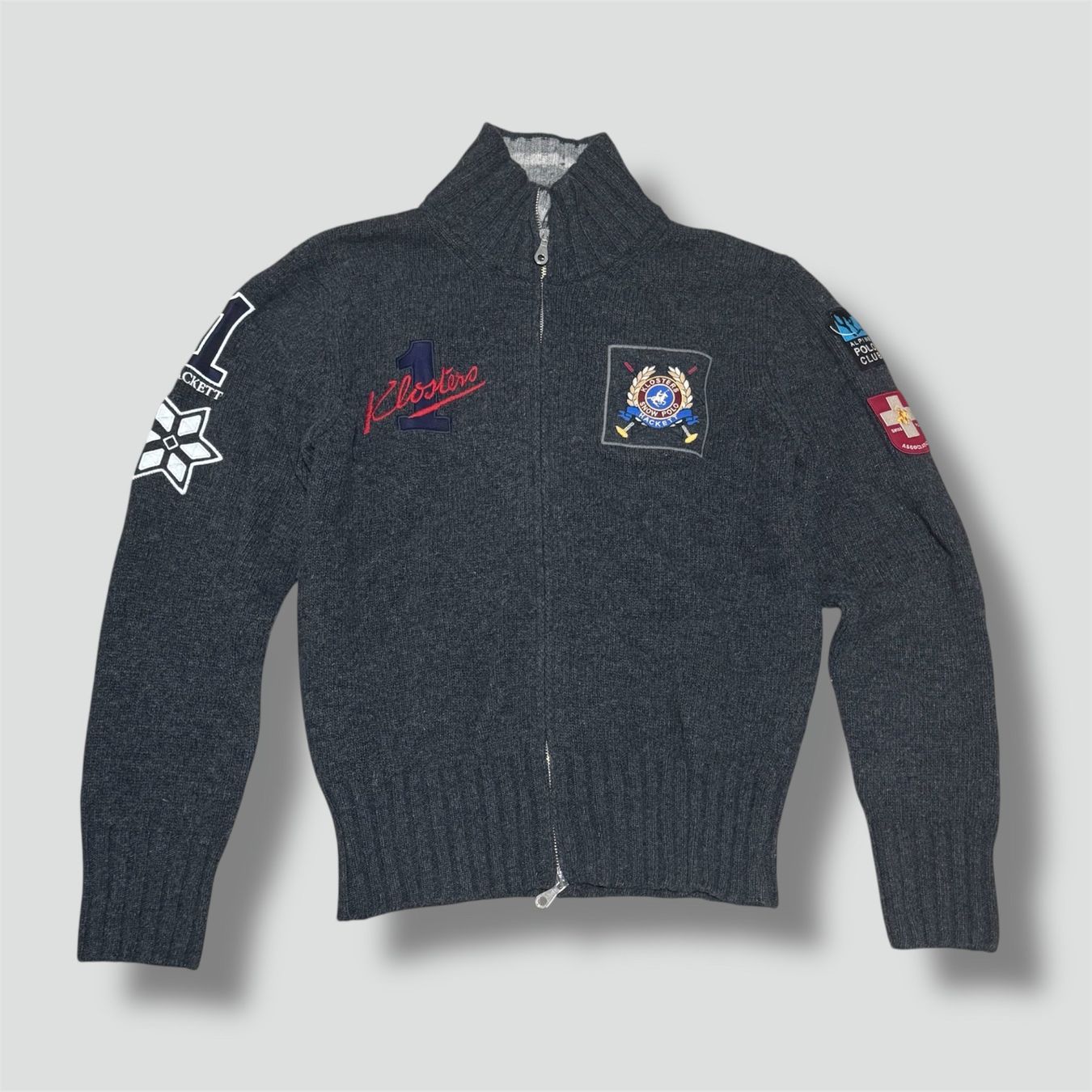 Hackett Giacche: Hackett Klosters snow polo knitted jacket vintage strickjack – Usato da St. Gallen venduto da sourced_limited