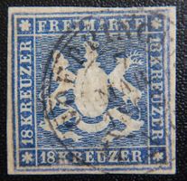 Württemberg Kat. 15 gest. 1859 Kat. 1'500 Euro RAR