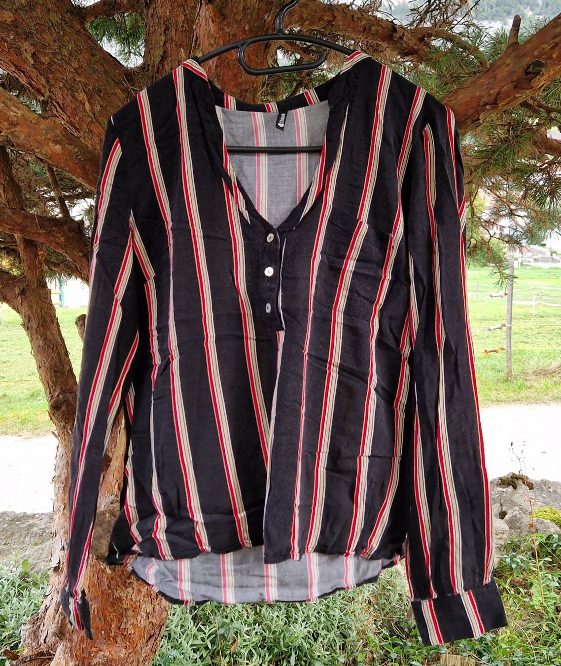 Camicette: Bluse/Tunika Chicorée schwarz/ gestreift,Gr. S – Usato da Siblingen venduto da Vany_McDougall