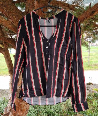 Bluse/Tunika Chicorée schwarz/ gestreift,Gr. S