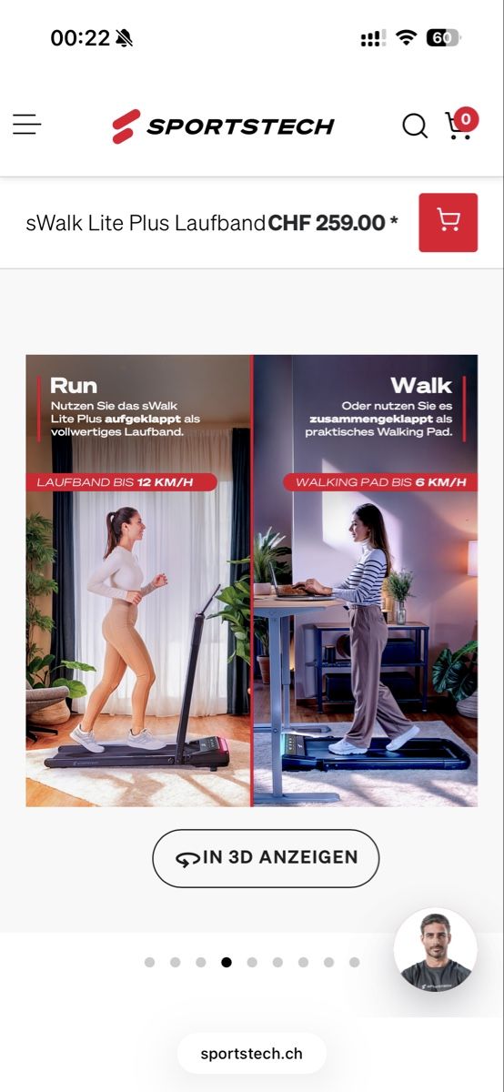Hometrainer: sWalk Lite Plus Laufband / Walking Pad – Usato da Zürich venduto da kat_ww7d 6