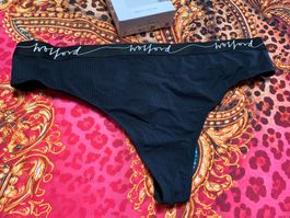 Wolford chic tanga di cotone con logo-tg L- nuovo