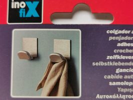 2 NEUE Handtuchhaken für Bad/Küche, Edelstahl, Holzdekor