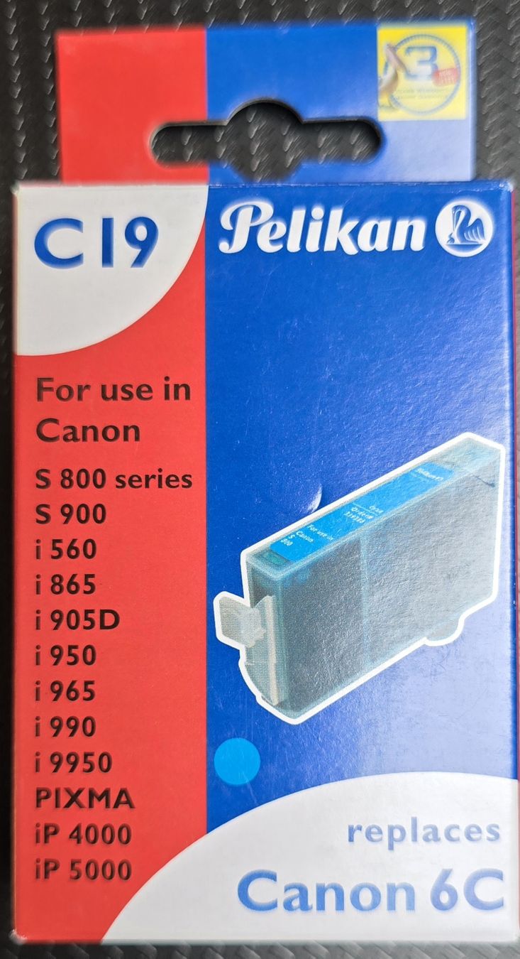 Pelikan Cartucce per stampanti & toner: Pelikan C19 Druckerpatrone cyan - Canon 6C – Nuovo e nell'imballaggio originale da Abtwil SG venduto da Dxl