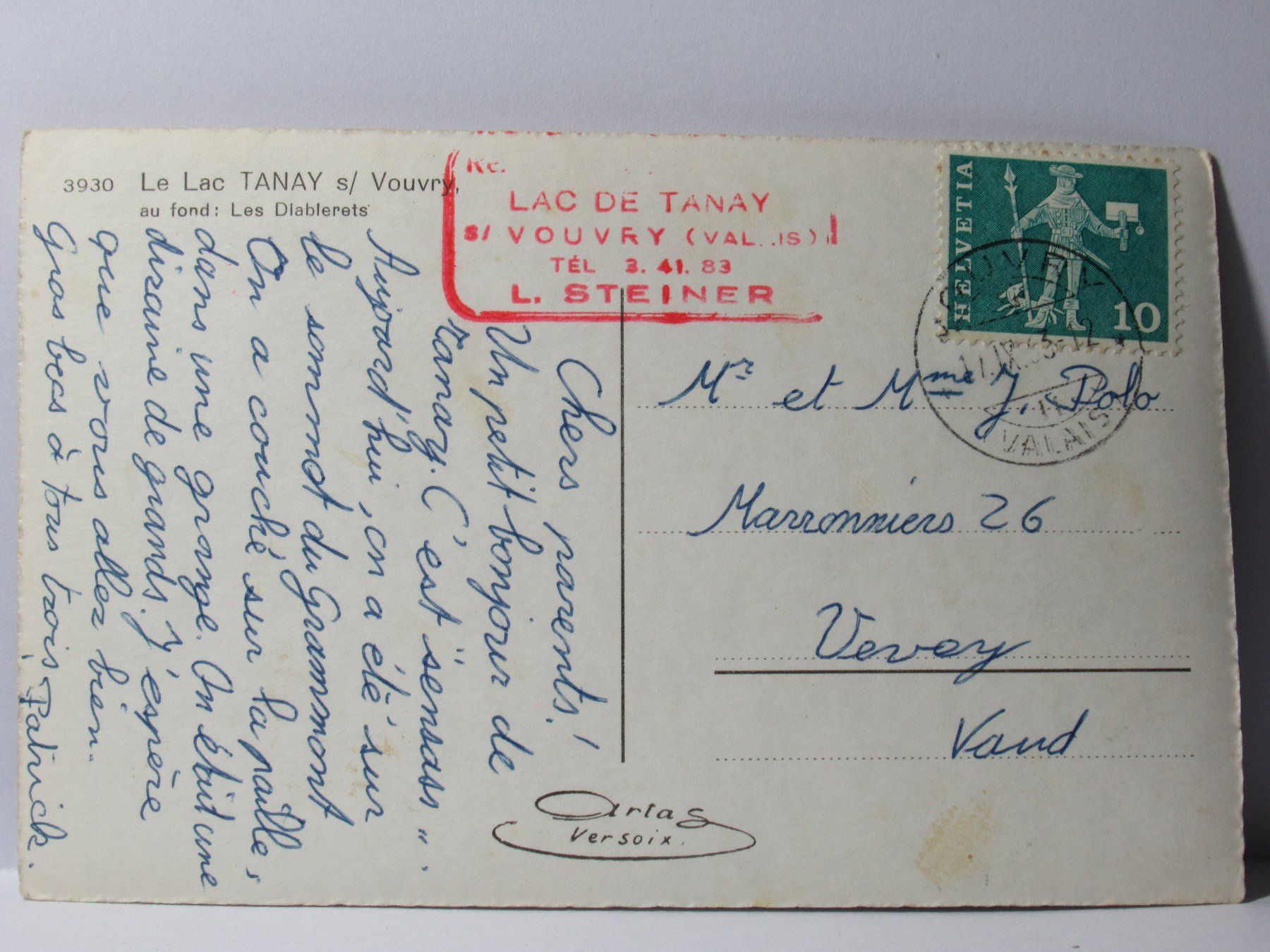 Cartoline postali: Le Lac Tanay s/ Vouvry  1963 – Usato da Grenchen venduto da Bluemchen1900 1