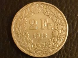 2 Franken 1912 s-ss Silber