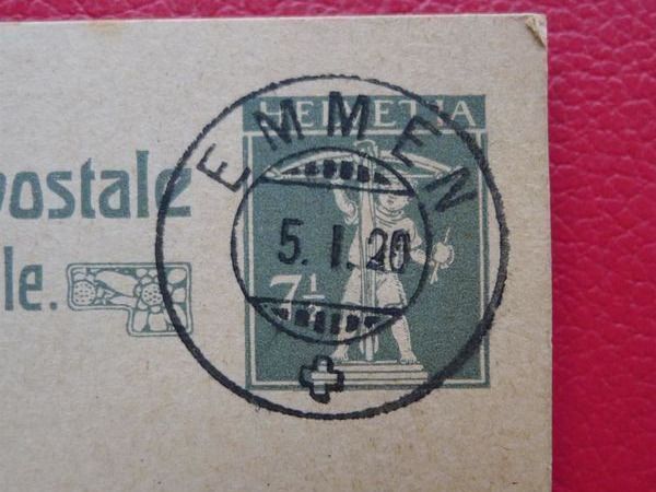 Alle Briefmarken: 1920, saubere Postkarte von EMMEN LU – Gebraucht aus Sursee von Luzernerraute 1