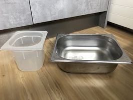 2 Gastrobehälter Edelstahl Wanne Behälter Küche Grill Ofen
