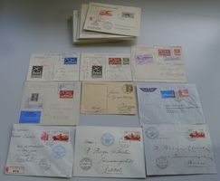 1920-1980, 45 Flugpost Briefe - teils mit Vignetten, günstig