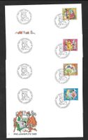4 FDC Pro Juventute 1985 Serie Einzelmarken ET 26.11.1985