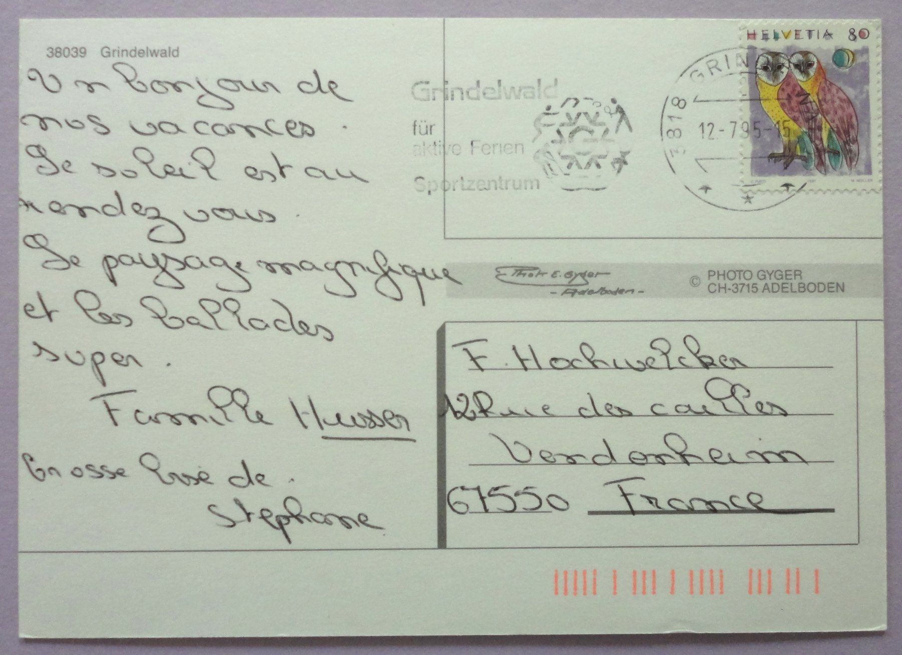 Cartoline postali: Grindelwald – Usato da Fétigny venduto da Billy2miny 1