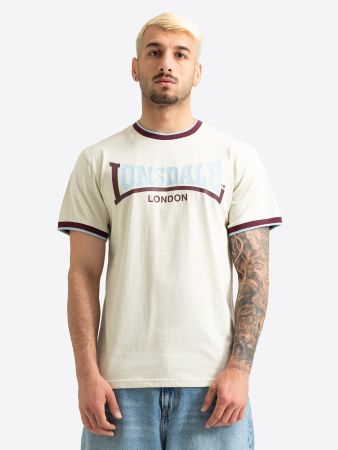 Lonsdale Gaydon T-Shirt - Bone White & Schwarz L