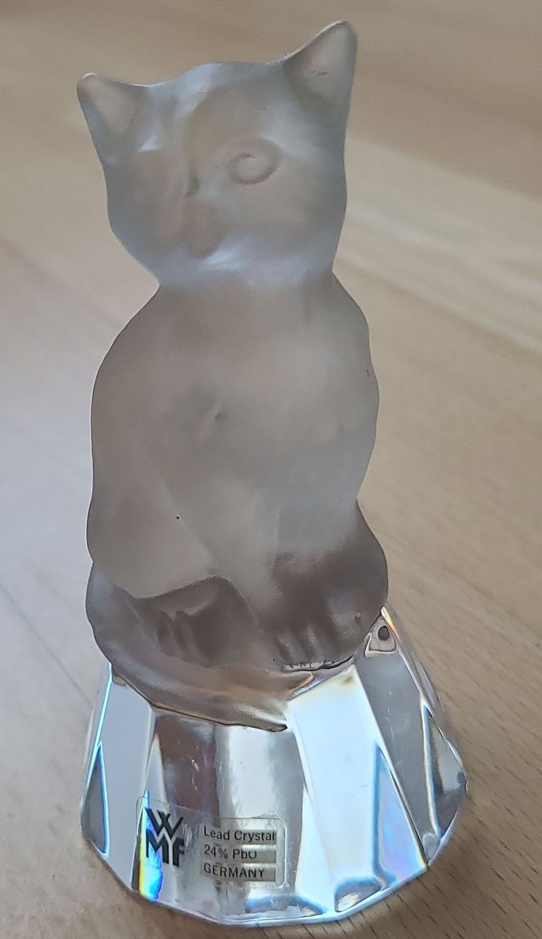 Figuren: WMf Glas Katze mattiert Bleikristall – Gebraucht aus Horgenberg von Klatschmohnmaria