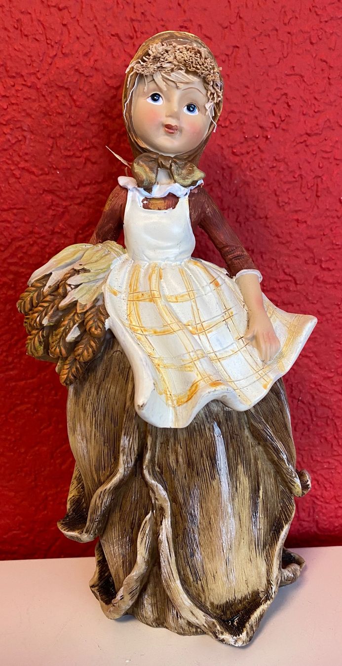 Statuette: Rustikale Herbstdeko: Mädchenfigur mit Weizengarben, Top!... – Nuovo e nell'imballaggio originale da Zäziwil venduto da meri79. 1