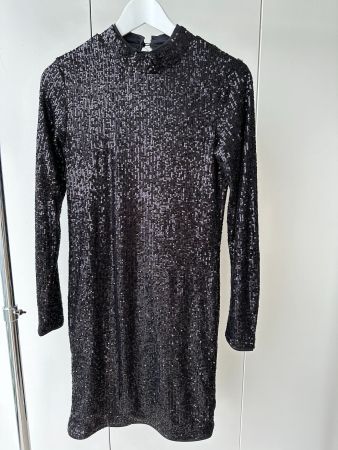 Cocktailkleid mit Pailletten schwarz
