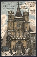 Künstler-AK Basel, Rathaus, 1913