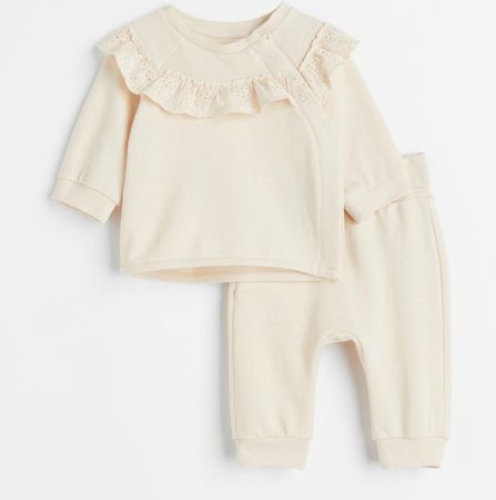 H&M BABY 🤍 ensemble set crème à volants NEW! 68