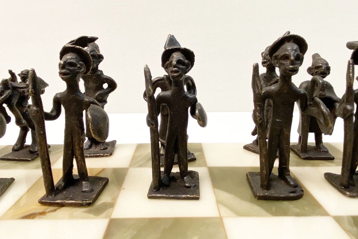 Giochi: Altes Afrikanisches Schach Spiel Bronze Messing – Usato da Ballwil venduto da ClassicGallery 5