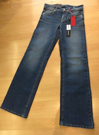 Cambio Damen Jeans Tess wide leg 33 inch blau Gr 44 neu