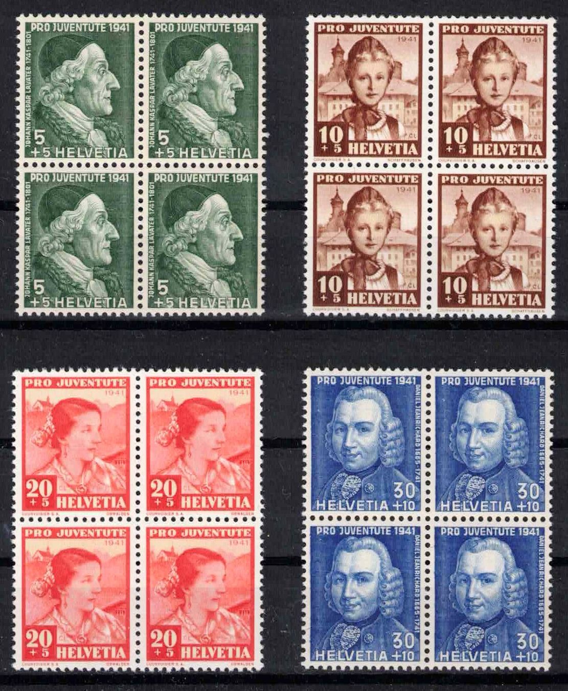 Tutti i francobolli: Pro Juventute 1941 im 4er-Block, postfrisch ** – Nuovo (secondo la descrizione) da Nuglar venduto da Stamp88
