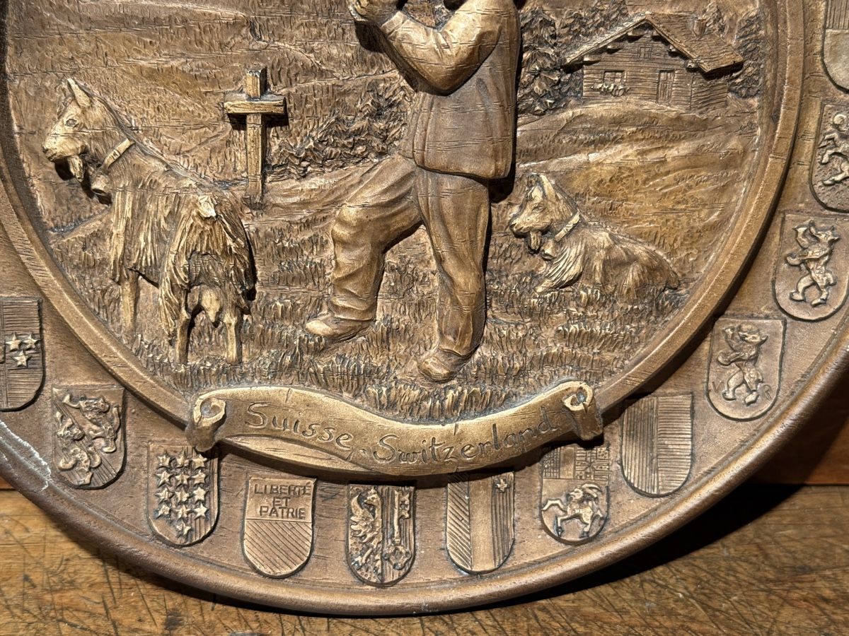 Sculture & Statue: Schweizer Schnitzerei mit Wappen, handgemacht  – Usato da schaffhausen venduto da VintAntik_1980 2