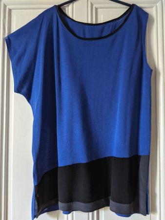 COMPTOIR DES COTONNIERS : Blouse-shirt asym. coton/soie L-XL