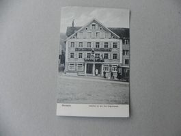 Karte Berneck SG 1918 Gasthof zu 3 Eidgenossen Bahn Tram Zug