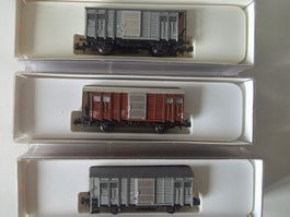 3 Stück SBB geschlossene Güterwagen K3-Gms